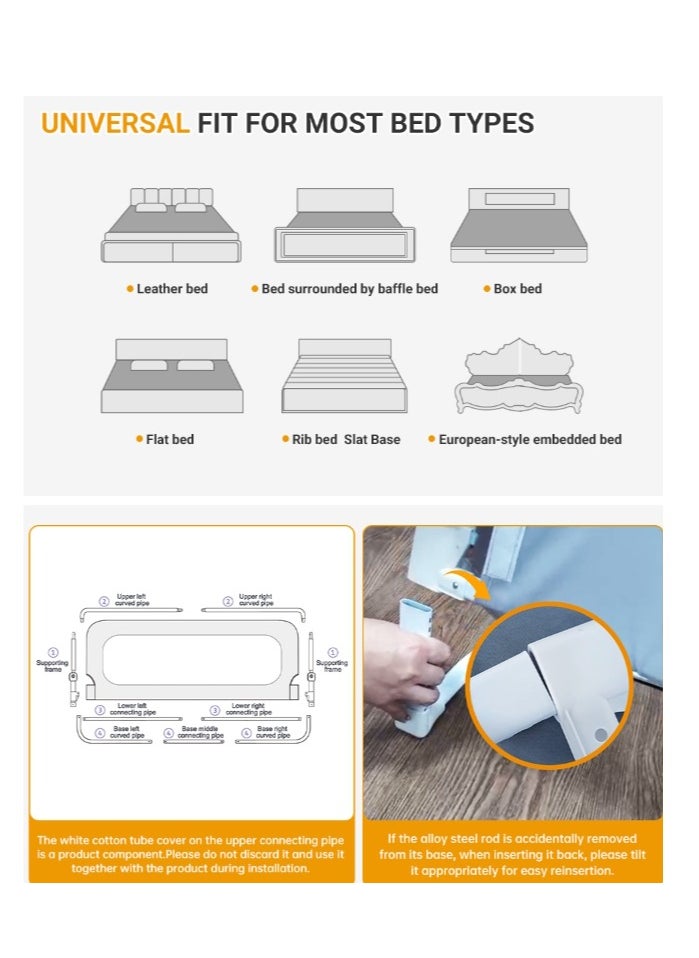 Foldable, Portable Bed Rails Guard Bumper For Kids