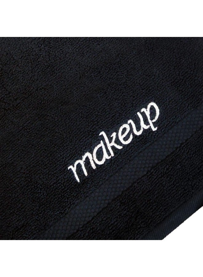 Villa Celestia Black Makeup Towels100% Soft Cotton Reusable Makeup Wipes Luxury Black Makeup Washcloths For Face Pack Of 4 (13X13) - Image 2