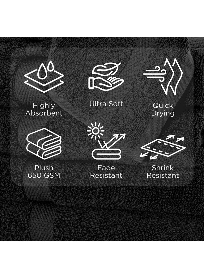 Villa Celestia Black Makeup Towels100% Soft Cotton Reusable Makeup Wipes Luxury Black Makeup Washcloths For Face Pack Of 4 (13X13) - Image 3