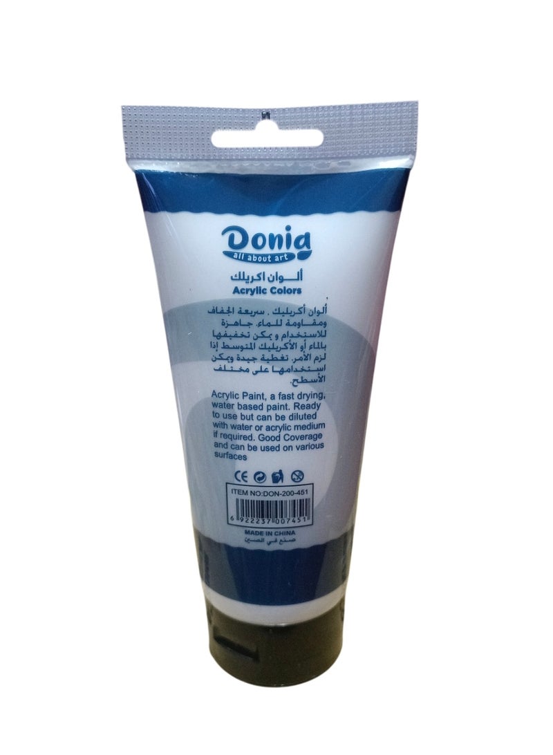 Donia Acrylic Colour Paint White 200ml - Image 1