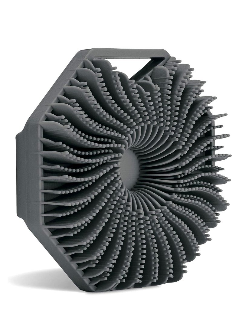 شايدكس فرشاة تقشير الجسم المصنوعة من السيليكون المضاد للبكتيريا من SHAYDX، فرشاة استحمام لطيفة صديقة للبيئة للبشرة الحساسة، مقشر للجسم من السيليكون المغذي والمنظف (رمادي) - Image 1