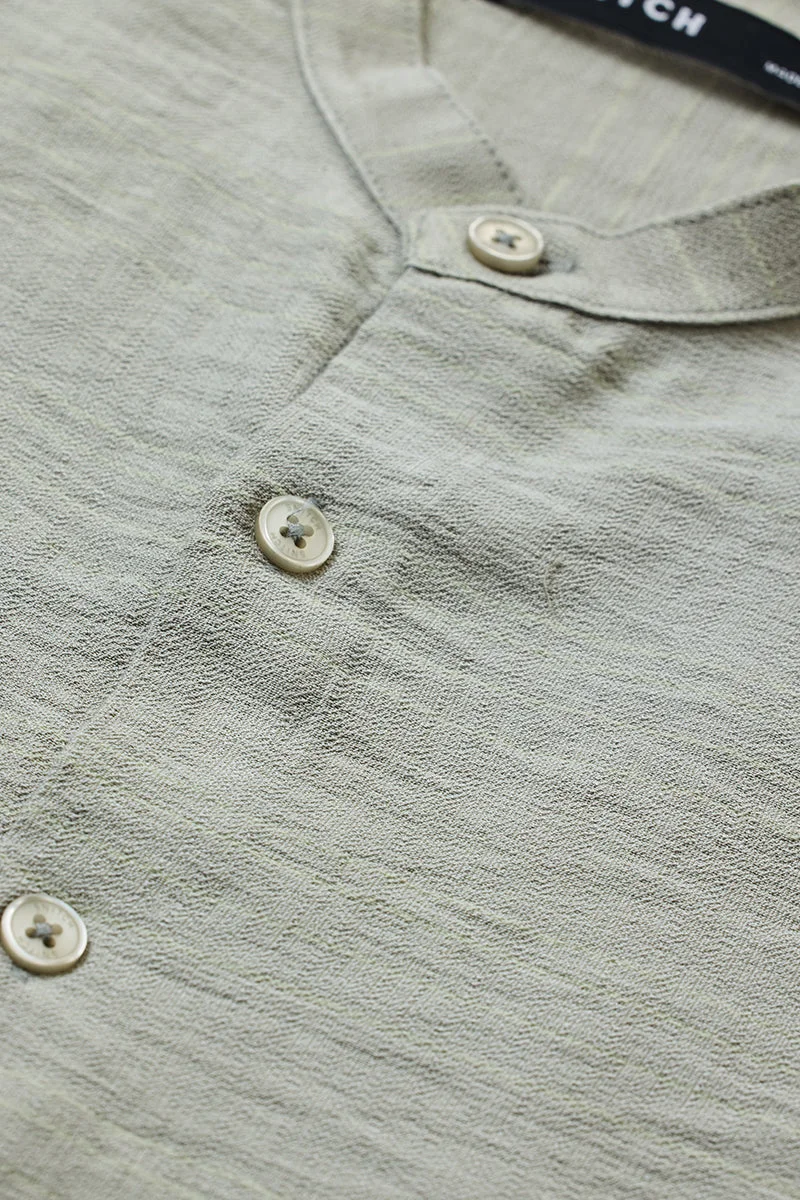 SNITCH Slim Fit Stripes Light Green Shirt