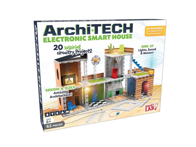 SmartLab Archi-TECH Electronic Smart House with 40 Kinetic , Energetic Circuitry Projects and 62 Pieces in The Science Kit - Image 1