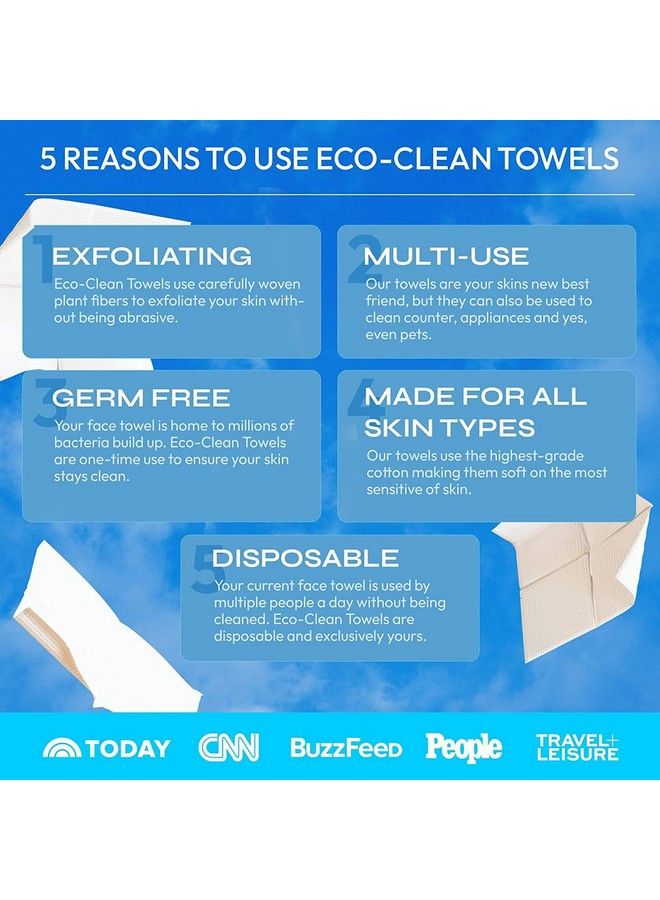 FOMIN Ecoclean Disposable Face Towels 25 Count (1 Pack) 100% Ultrasoft Face Towel For Washing Face & Makeup Removal 1St Certified Vegan & Crueltyfree Face Towel For All Skin Types  - Image 4