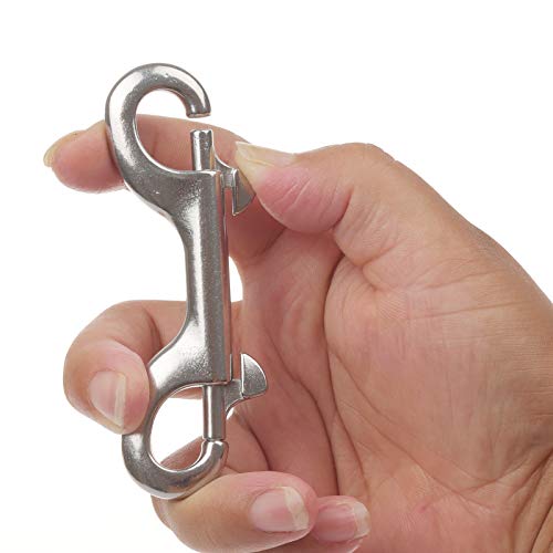 Timsec Double Ended Bolt Snap Hooks, 3-1/2 Inch Marine Grade Double End Scuba Diving Clips, 316 Stainless Steel Trigger Chain Clip, for Water Bucket Pet Feed Bucket Agricultural Equine Dog Leash, 2Packs - Image 4