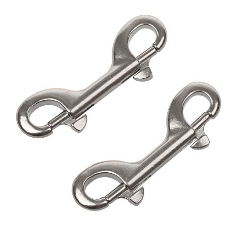 Timsec Double Ended Bolt Snap Hooks, 3-1/2 Inch Marine Grade Double End Scuba Diving Clips, 316 Stainless Steel Trigger Chain Clip, for Water Bucket Pet Feed Bucket Agricultural Equine Dog Leash, 2Packs - Image 5