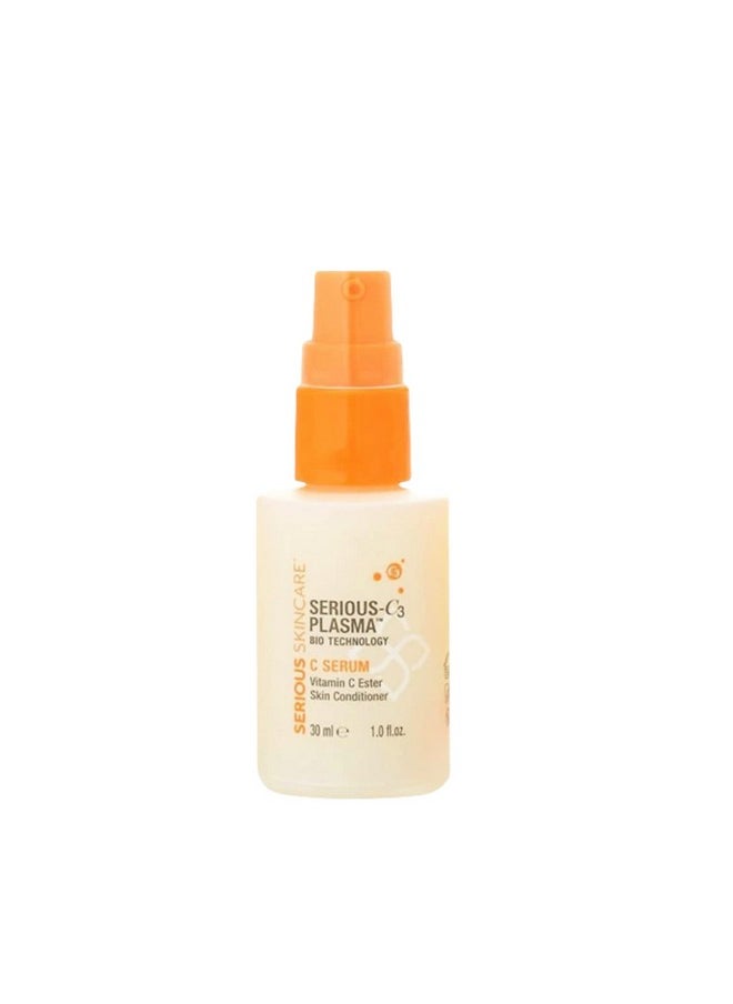 Serious Skincare - Vitamin C Skin Brightening Serum For Face - Anti-Aging C Ester Skin Conditioner - Hydrating C3 Plasma Hydrolyzed Collagen - Evens Skin Tone - Fine Lines & Wrinkles - 1 Fl. Oz.  - Image 1