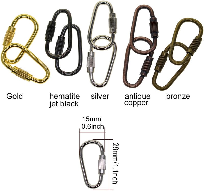 klarako 20PCS Small Locking Carabiner Clip Mini Locking Clips D Ring Lightweight Keychain Clips for Indoor Outdoor Use - Image 2