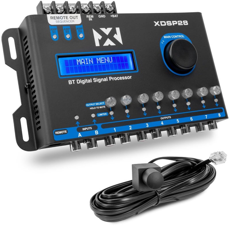 NVX XDSP28 8-Channel X-Series 15 Band Parametric EQ Digital Signal Processor (DSP) with LCD Display, Built-in Bluetooth and Remote Level Controller - Image 1