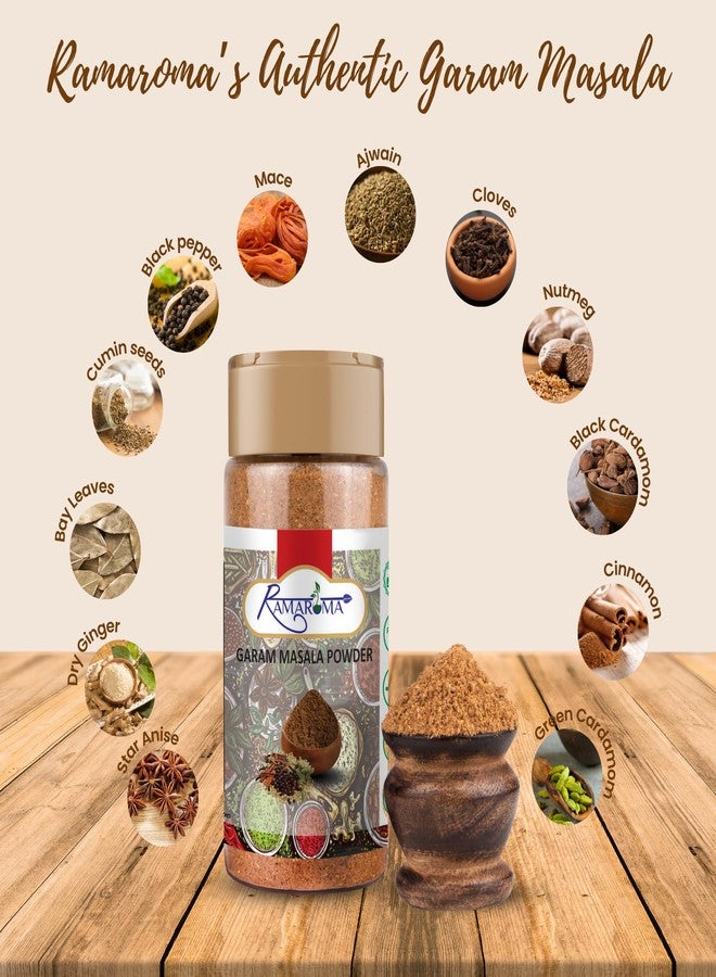 Ramaroma Natural Garam Masala Indian 15-Spice Blend Powder, 3.5oz (100g) All Natural, Salt-Free | Vegan | No Colors | Gluten Friendly | NON-GMO | Rich in Flavor, Naturally Processed and No Preservatives - Image 4