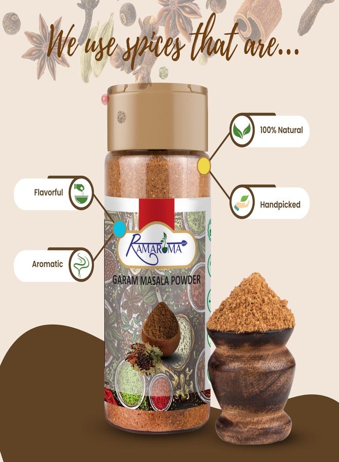 Ramaroma Natural Garam Masala Indian 15-Spice Blend Powder, 3.5oz (100g) All Natural, Salt-Free | Vegan | No Colors | Gluten Friendly | NON-GMO | Rich in Flavor, Naturally Processed and No Preservatives - Image 3