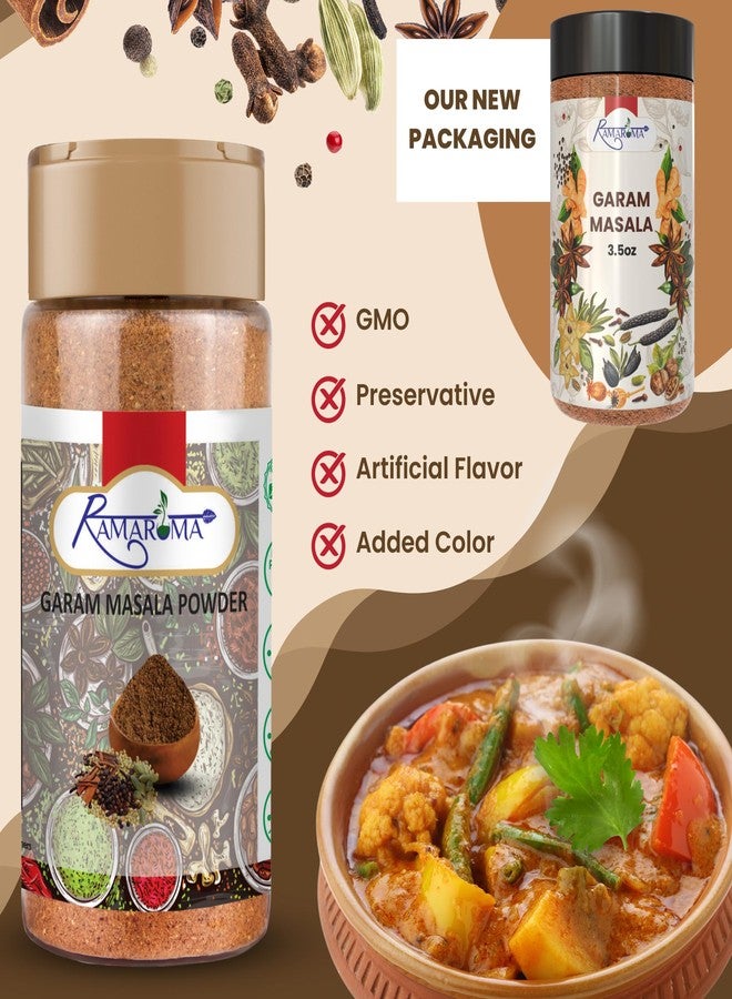 Ramaroma Natural Garam Masala Indian 15-Spice Blend Powder, 3.5oz (100g) All Natural, Salt-Free | Vegan | No Colors | Gluten Friendly | NON-GMO | Rich in Flavor, Naturally Processed and No Preservatives - Image 2
