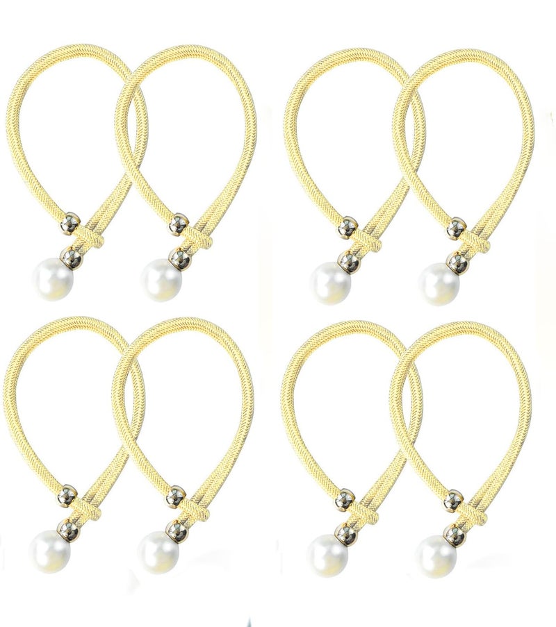 INOVERA (LABEL) 8 Pieces Curtain Holders Tieback - Adjustable Window Curtains Tie Rope - Drapery Hold-Backs Band for Office Home Decorative Accessories (Cream) - Image 1