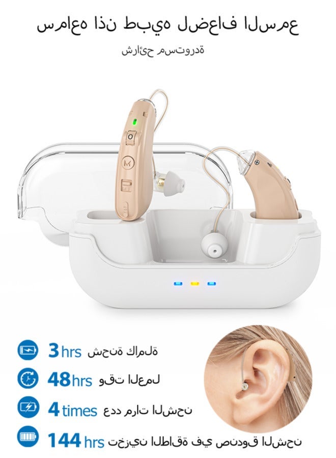 Chixing Rechargeable Hearing Aids for Seniors with Noise Reduction Digital Hearing Amplifiers for Hearing Loss with Charging Box - Image 1