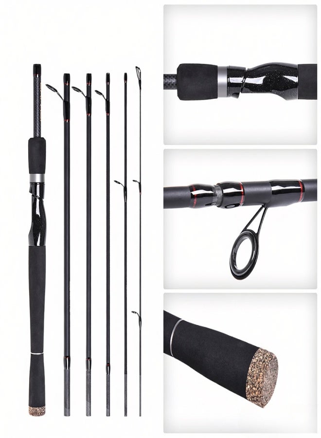 CAPACI 2.1m / 2.4m 6 Sections Carbon Spinning Casting Fishing Rod Lure Fishing Rod Hand Pole Fishing Tackle - Image 2