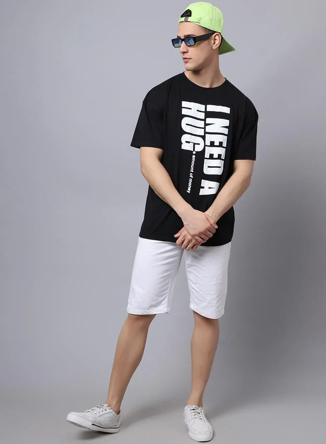 ستايلي Men Black Graphic Print Oversized T-Shirt By Door74