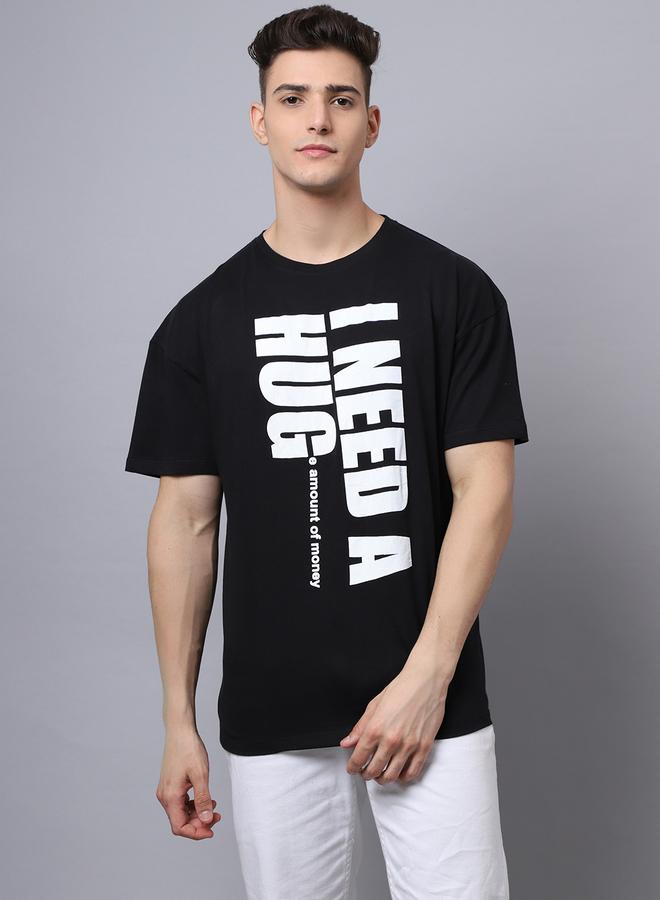 Take Two Men Black Graphic Print Oversized T-Shirt - Image 1