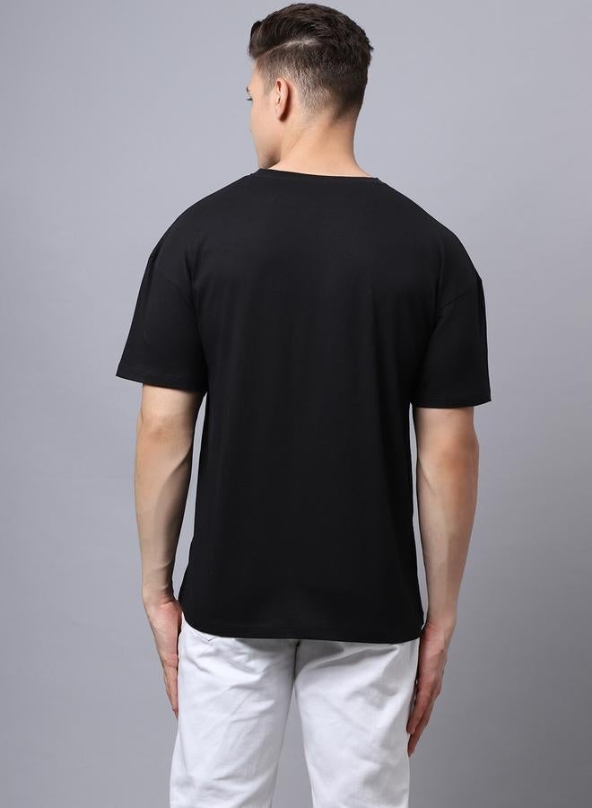 Take Two Men Black Graphic Print Oversized T-Shirt - Image 2