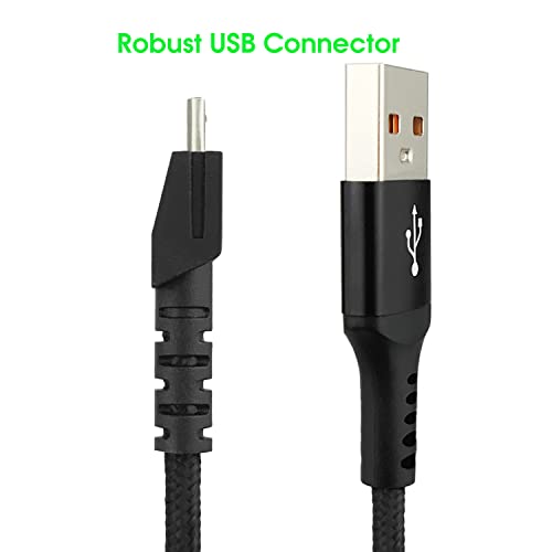 REEYEAR Braided USB Fast Charger Cord Fits for Razer Viper Ultimate/Naga Pro 20000 DPI/DeathAdder V2 pro/Razer Basilisk Gaming Mice,4.9Ft Charging Cord for Razer Wireless Gaming Mouse Charging Dock - Image 2