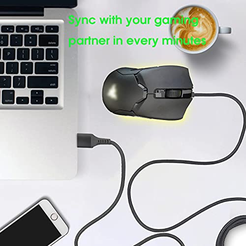 REEYEAR Braided USB Fast Charger Cord Fits for Razer Viper Ultimate/Naga Pro 20000 DPI/DeathAdder V2 pro/Razer Basilisk Gaming Mice,4.9Ft Charging Cord for Razer Wireless Gaming Mouse Charging Dock - Image 3