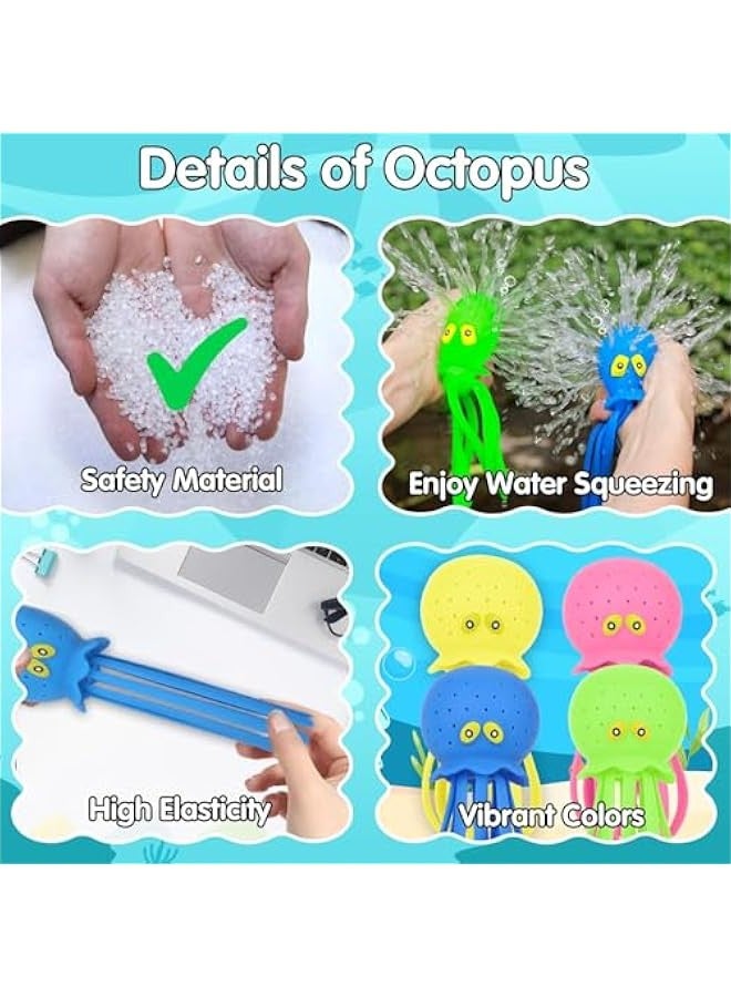 DURKU Octopus Bath Toy for Toddlers, Water Table Splash Balls, Summer Swimming Pool Toys Kids 3-8 - Image 3