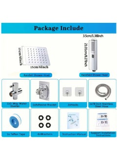 Transform Your Shower Experience with a 6 High Pressure RainShower Head and Two-in-One Handheld Set, Plus 78 Extra LongHose, 3-Way Diverter, and Adhesive Shower Head Holder! - pzsku/ZC64510280F565F7BCE18Z/45/_/1706239872/6cb8f943-af7c-4a33-bbb6-48f49d141d3b