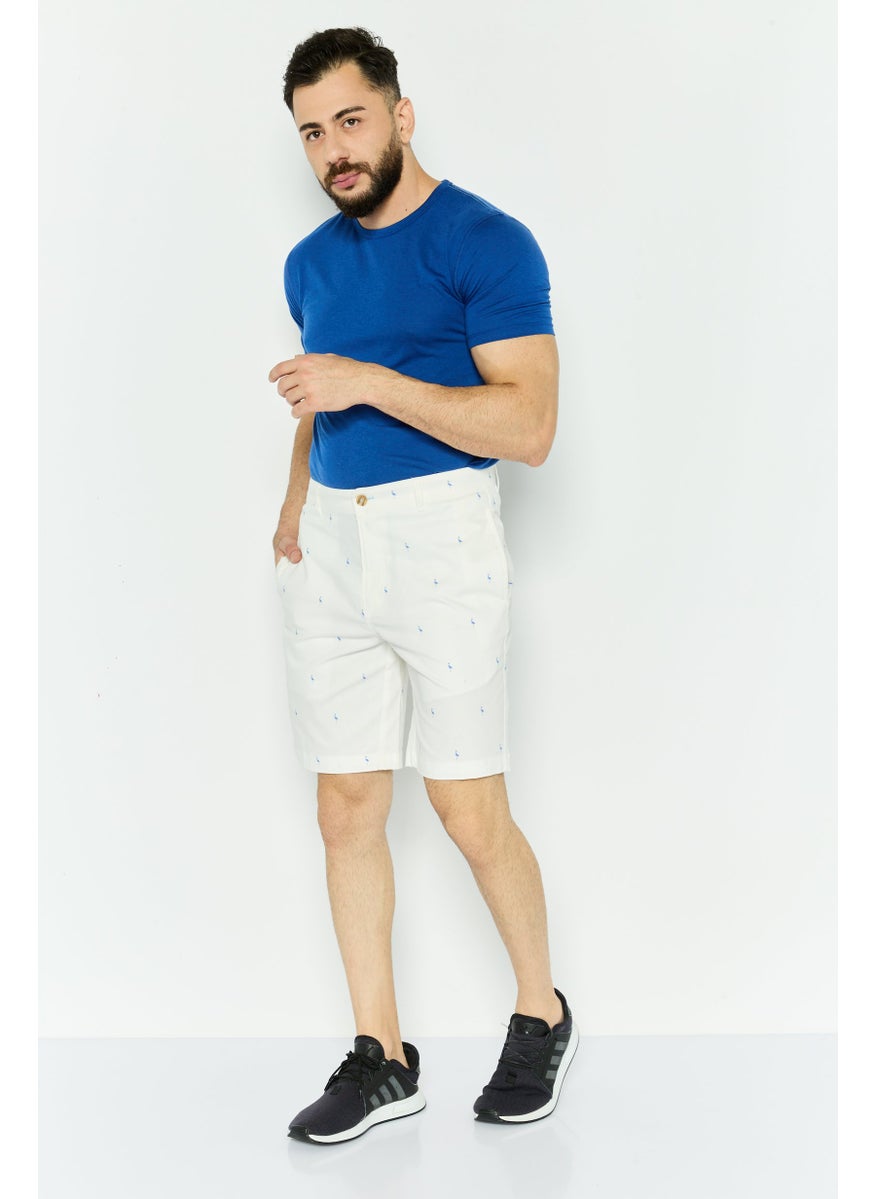 Tailorbyrd - Men All Over Print Chino Shorts, White - Image 1