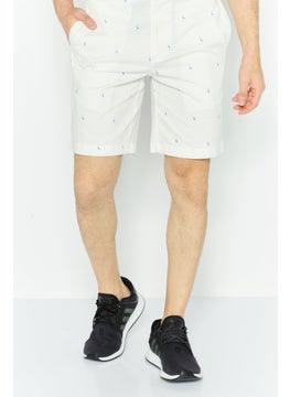 Men All Over Print Chino Shorts, White