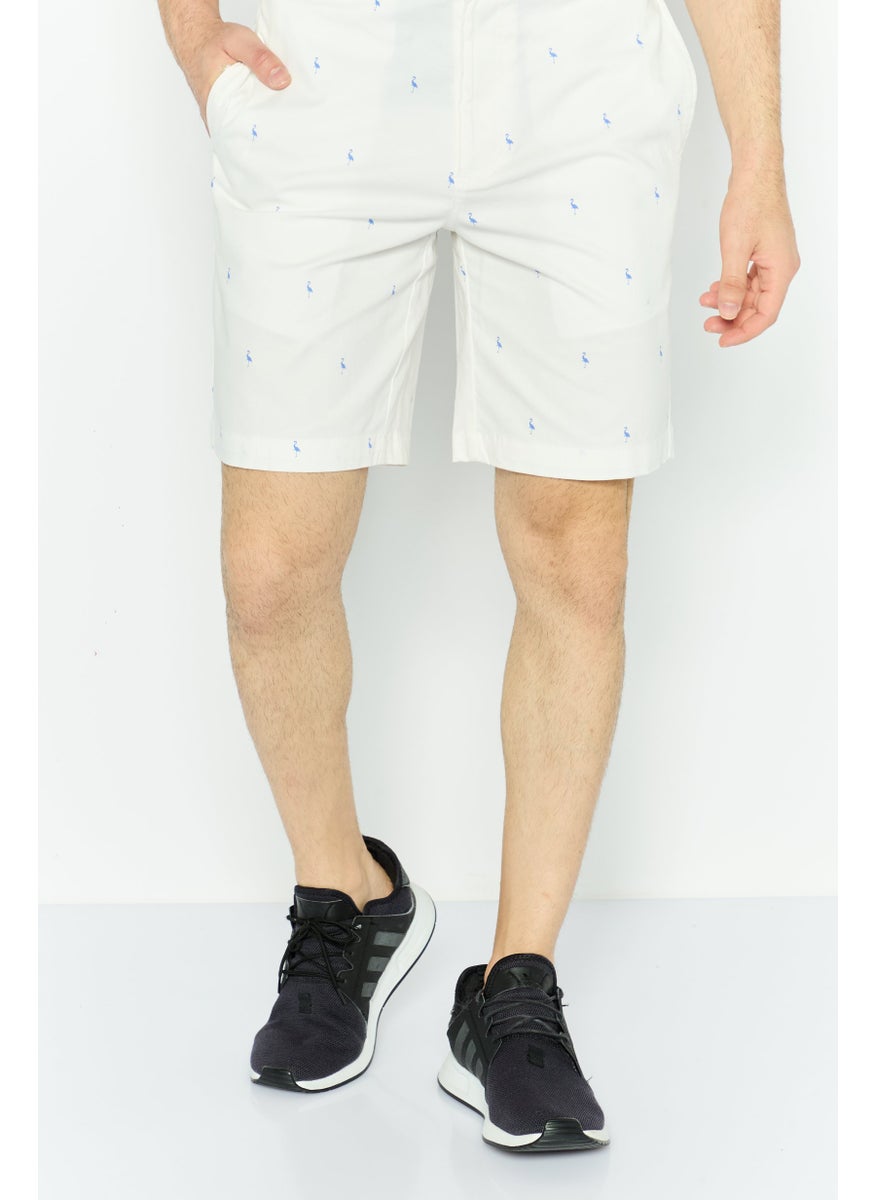 Tailorbyrd - Men All Over Print Chino Shorts, White - Image 1