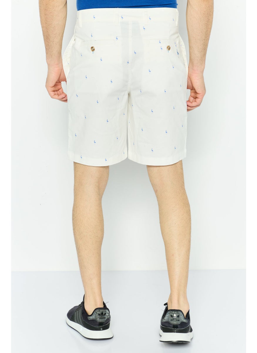 Tailorbyrd - Men All Over Print Chino Shorts, White - Image 1