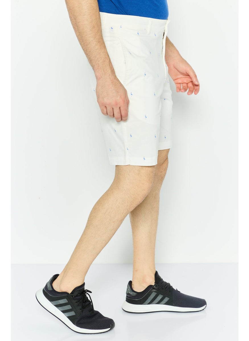 Tailorbyrd - Men All Over Print Chino Shorts, White - Image 1