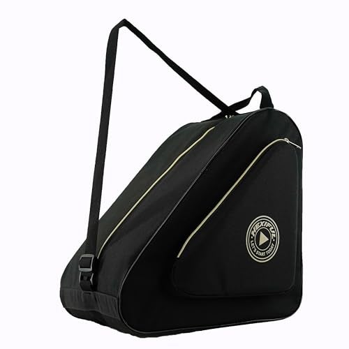 HEXIFUL Skate Bag for Ice, Inline, Roller & Quad Skates - Kids & Adults (Black/Gold) - Image 1