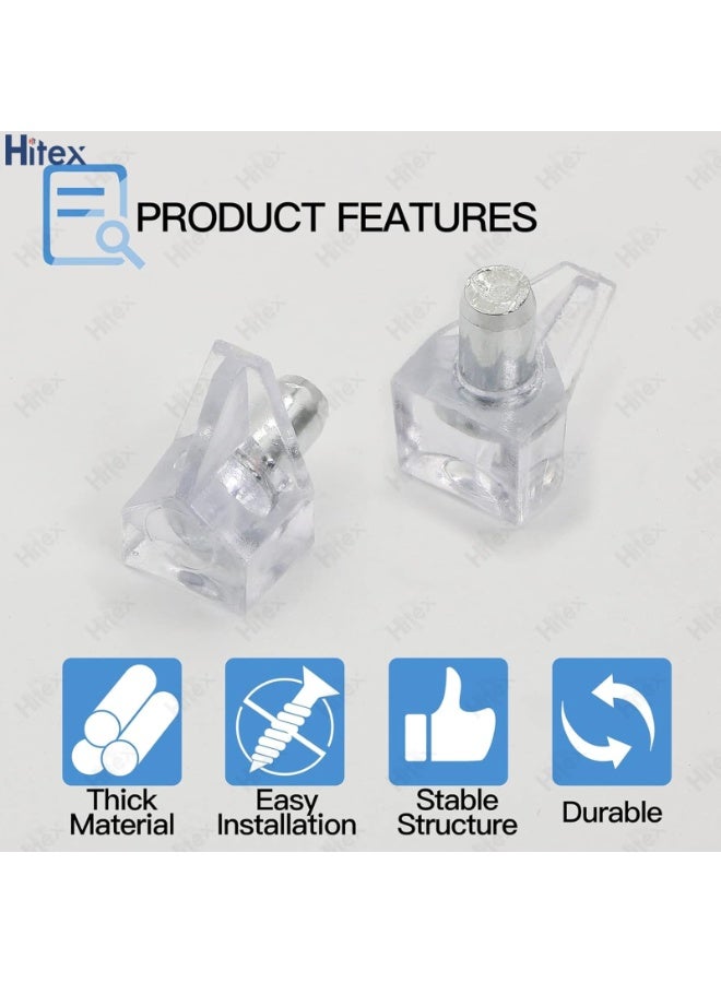 هيتكس أوتاد رفوف ٥ مم - بلاستيك مع دبابيس دعم من الفولاذ المقاوم للصدأ | مشابك ودبابيس تثبيت لرفوف الخزائن، والخزائن، وخزائن المطبخ، وأرفف الأثاث - Image 5