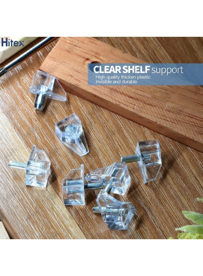 هيتكس أوتاد رفوف ٥ مم - بلاستيك مع دبابيس دعم من الفولاذ المقاوم للصدأ | مشابك ودبابيس تثبيت لرفوف الخزائن، والخزائن، وخزائن المطبخ، وأرفف الأثاث - Image 4