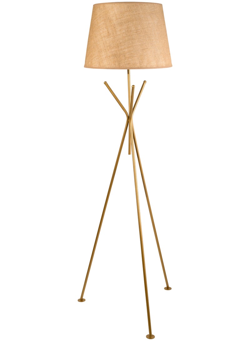 El Rawda Lighting Modern Floor Lamp | Modern And Elegant High Quality Metal Floor Lamp Burlap | Color: Gold × Burlap | Size: 150x40x40 cm 