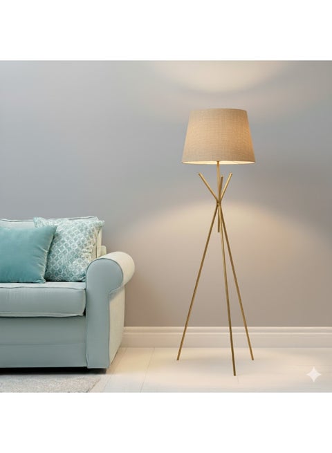 Modern Floor Lamp | Modern And Elegant High Quality Metal Floor Lamp Burlap | Color: Gold × Burlap | Size: 150x40x40 cm