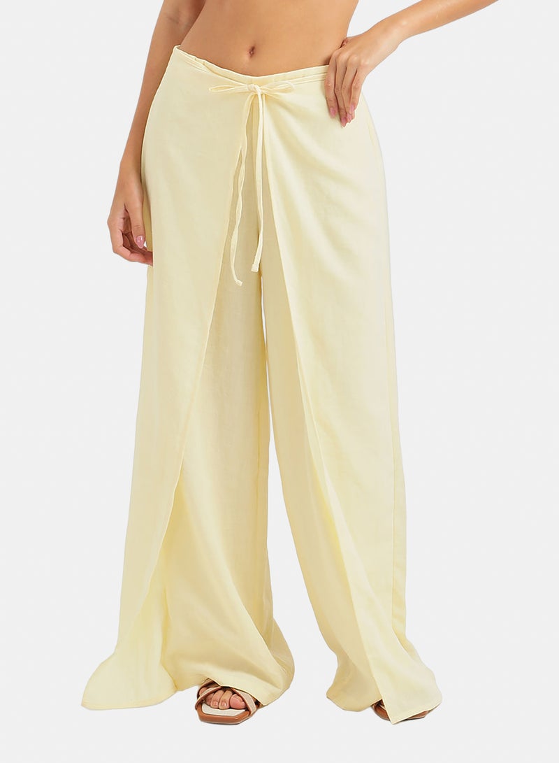 Carina Wide-Leg Wrap Pants - Image 1
