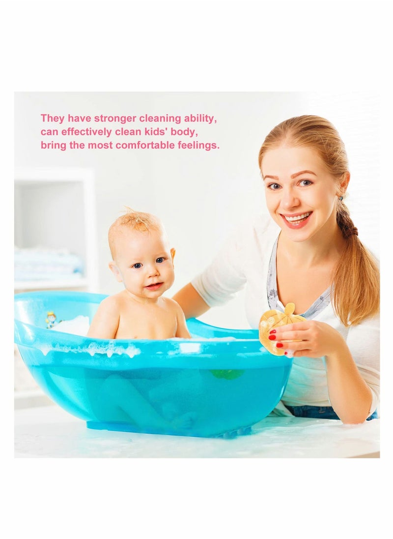 KASTWAVE - Kids Bath Sponge Cute Fruit Shape Body Loofah Shower Scrubber Exfoliating Washer Bath Ball Pouf Towel for Baby Toddler 6Pcs - Image 1