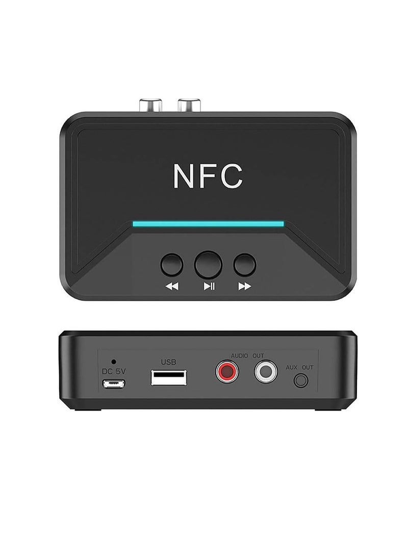 General - Bluetooth Audio Adapter for Music Streaming Audio System, Smart NFC A2DP RCA AUX 3.5MM Wireless Adapter, BT 5.0 Receiver for Car Speaker - Image 1