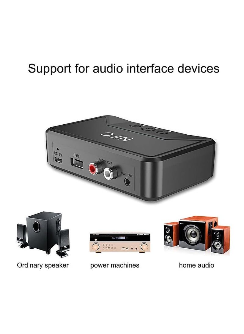 General - Bluetooth Audio Adapter for Music Streaming Audio System, Smart NFC A2DP RCA AUX 3.5MM Wireless Adapter, BT 5.0 Receiver for Car Speaker - Image 1