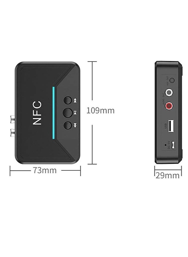 General - Bluetooth Audio Adapter for Music Streaming Audio System, Smart NFC A2DP RCA AUX 3.5MM Wireless Adapter, BT 5.0 Receiver for Car Speaker - Image 1