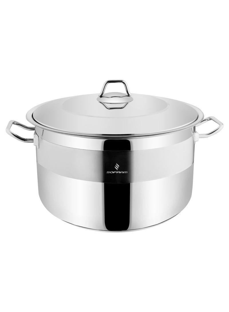 Sofram Turkish Stainless Stock Pot With Steel Lid 32 cm - Image 2