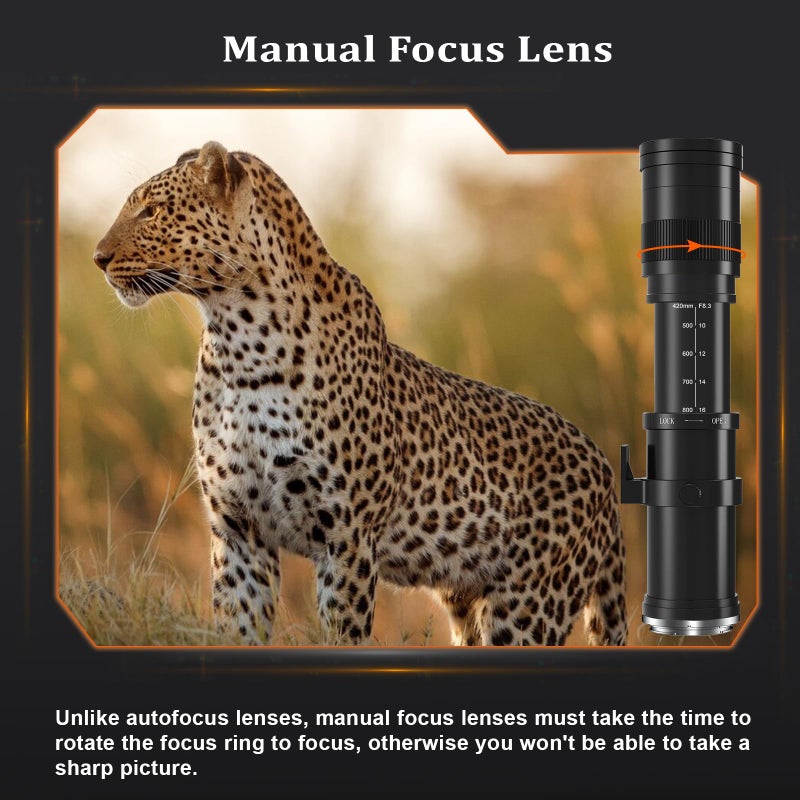 BENOISON Telephoto Lens for Nikon - F Lens 420-800mm for Nikon DSLR, Manual Focus MF Zoom Lens for Nikon D3500 D850 D7500 D5600 D3400 D500 D7200 D5500 D750 D810 D3300 D5300 D610 D7100 D5200 etc - Image 4