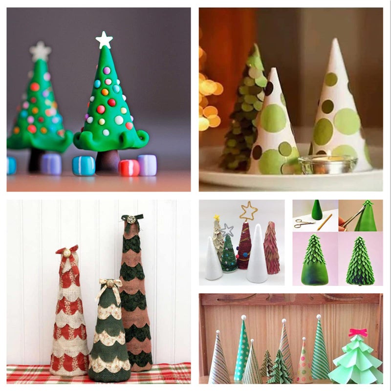 Crafjie Foam Cones For Diy Arts And Crafts (2.08 X 3.7In  20 Pack)  White Polystyrene Christmas Tree Foam Cones Craft Supplies  For Diy Home Craft Project  Christmas Tree  Table Centerpiece - Image 3