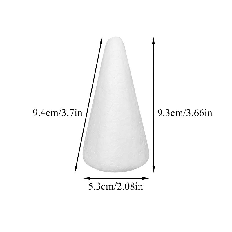 Crafjie Foam Cones For Diy Arts And Crafts (2.08 X 3.7In  20 Pack)  White Polystyrene Christmas Tree Foam Cones Craft Supplies  For Diy Home Craft Project  Christmas Tree  Table Centerpiece - Image 2