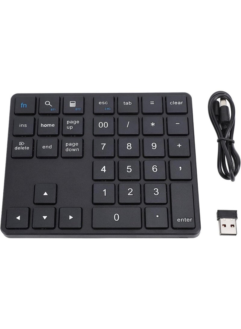 35 Keys Number Keyboard Pad, External Mini Slim Keyboard with Receiver Wireless, Bluetooth Number Keypad External Number Keypad - Image 1