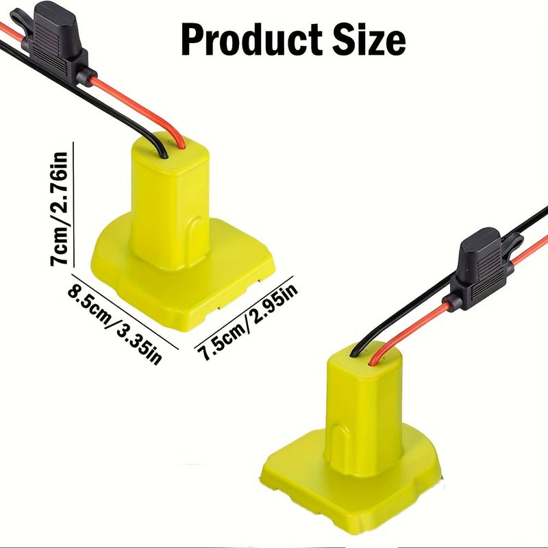 محول بطارية 3 قطع متوافق مع بطاريات 18 فولت ون بلاس، سلك 12 AWG مع حامل فيوز، فيوزات 30 أمبير، مجموعة أطراف الأسلاك لسيارات الألعاب والتخييم - Image 3