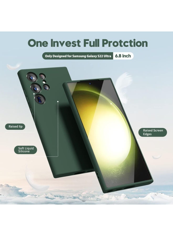 Houmt Samsung Galaxy S22 Ultra Phone Case Liquid Silicone Slim Thin Soft Rubber Case Plain Smooth Gel Cover for Samsung Galaxy S22 Ultra 6.8-inch - Image 3