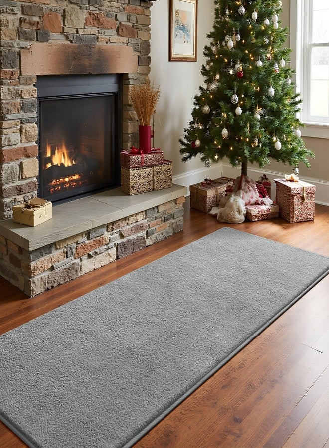 Keeko 2x6 Runner Rug, Grey Bedroom Bedside Runner Rug Small Carpet Living Room Area Throw Rugs for Hallway Soft Indoor Memory Foam Rugs for Teen Kids Classroom Nursery Dorm Laundry Room Decor - Image 3