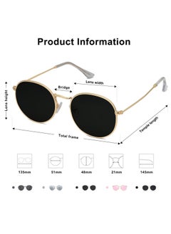 Small Round Polarized Sunglasses For Women Men Classic Vintage Retro Shades Uv400 Sj1014, Gold/Grey - pzsku/ZC645A8E3B2223C9FE7E1Z/45/_/1735817452/9216e280-7d76-498b-8ec8-120185134dd7